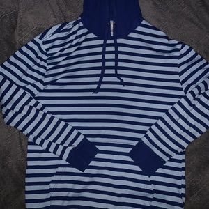 Striped Light blue and Dark Blue hoodie